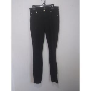 7 For All Mankind Pants Women 26 Black Denim Jeans Pockets Skinny Ladies 26x28